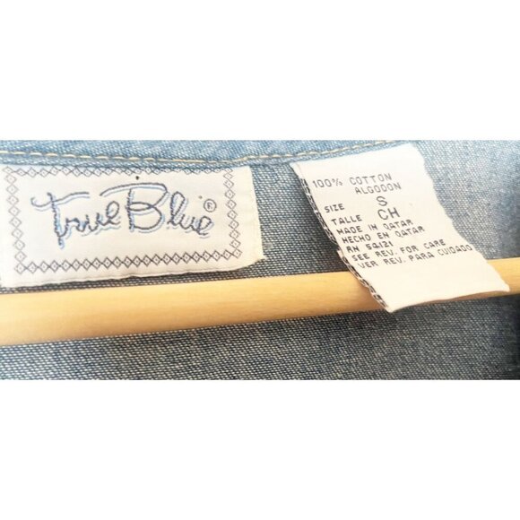 Vintage Cottage / Granny Core Blue Short Sleeve 80s 90s Dress Size M - Picture 6 of 7